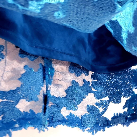 NWOT Adrianna Papell Turq. Sequined Sheath… - Picture 10 of 12